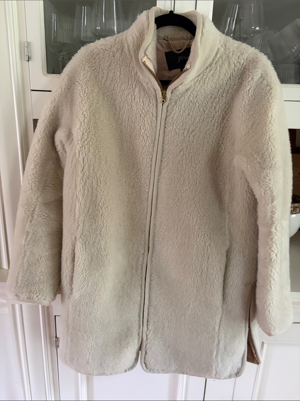 J. Crew Cream Faux Shearling Teddy Jacket XSmall Like New